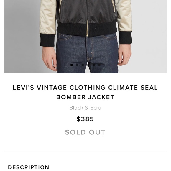 Levi’s Vintage Climate Seal Bomber Jacket Men’s M - Picture 2 of 11